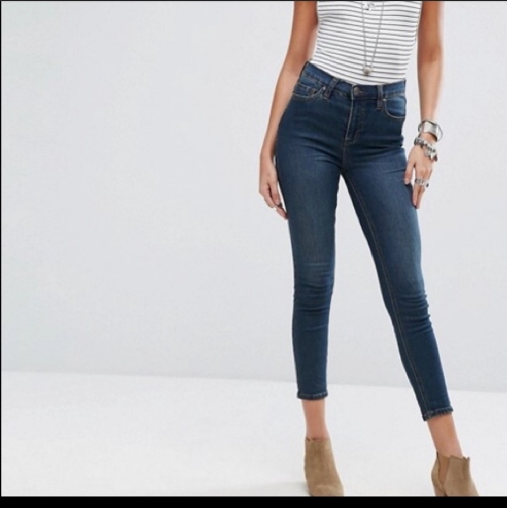 Free People High Waist Ankle Skinny Jeans Size 26